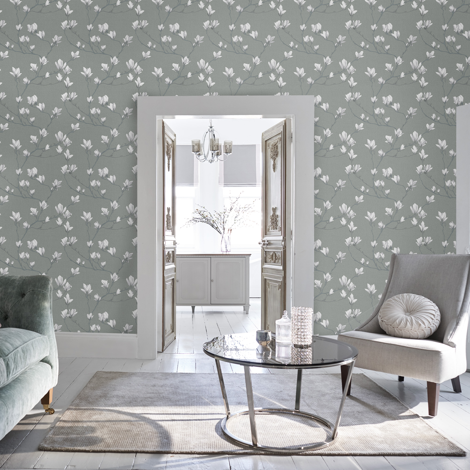 Tapet Laura Ashley Magnolia Grove Slate
