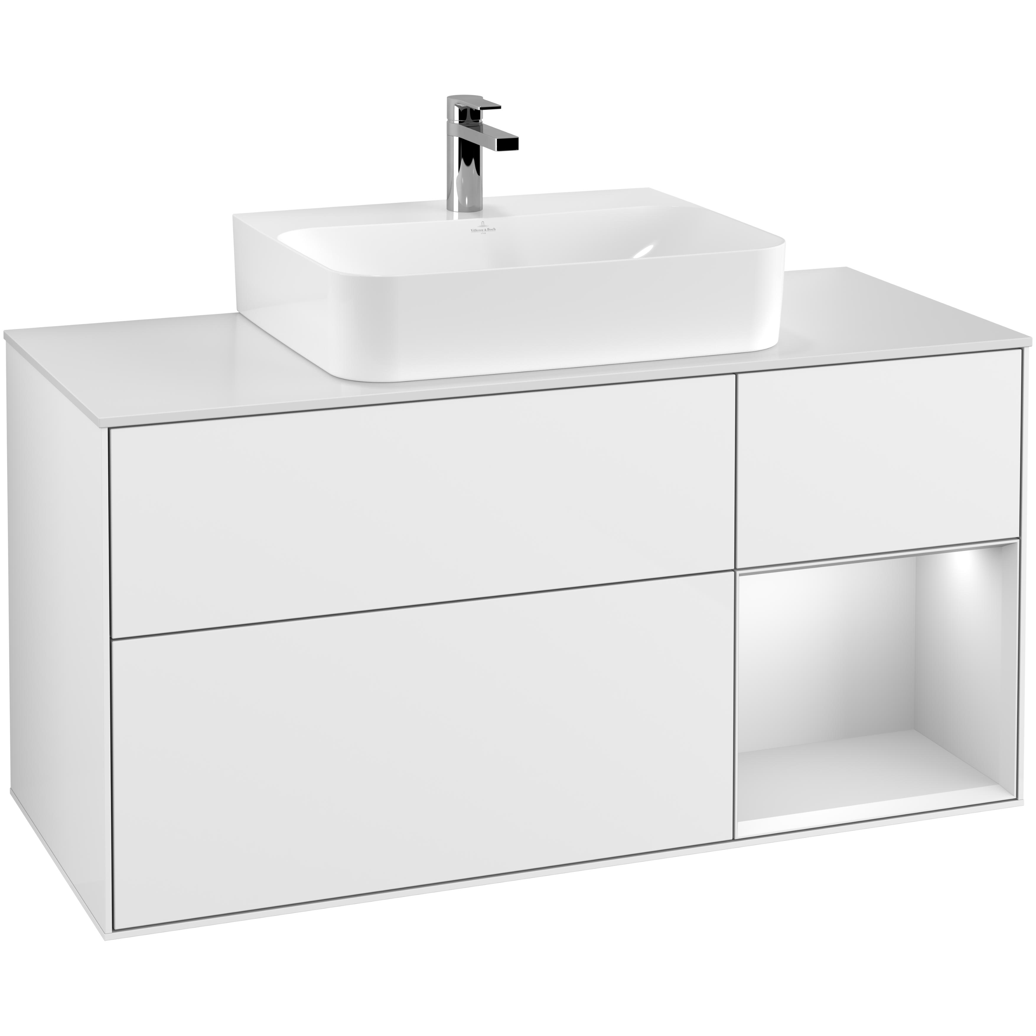 Tvättställsskåp Villeroy & Boch Finion med 3 Lådor Hylla och Bänkskiva för Centrerat Tvättställ