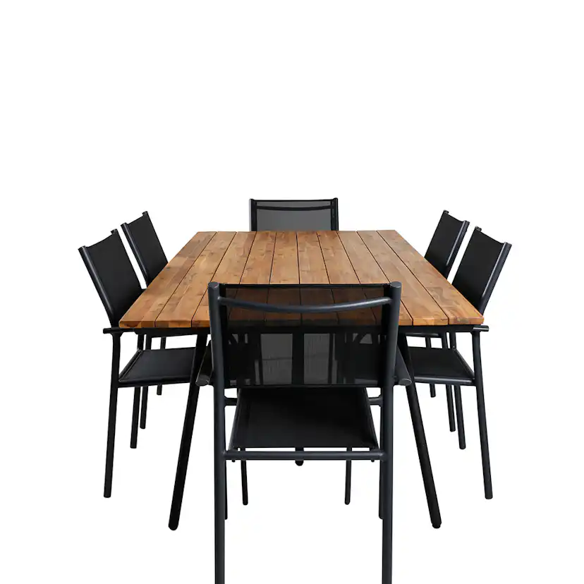 Matgrupp Venture Home Chane med 6 Samba Stapelbara Matstolar