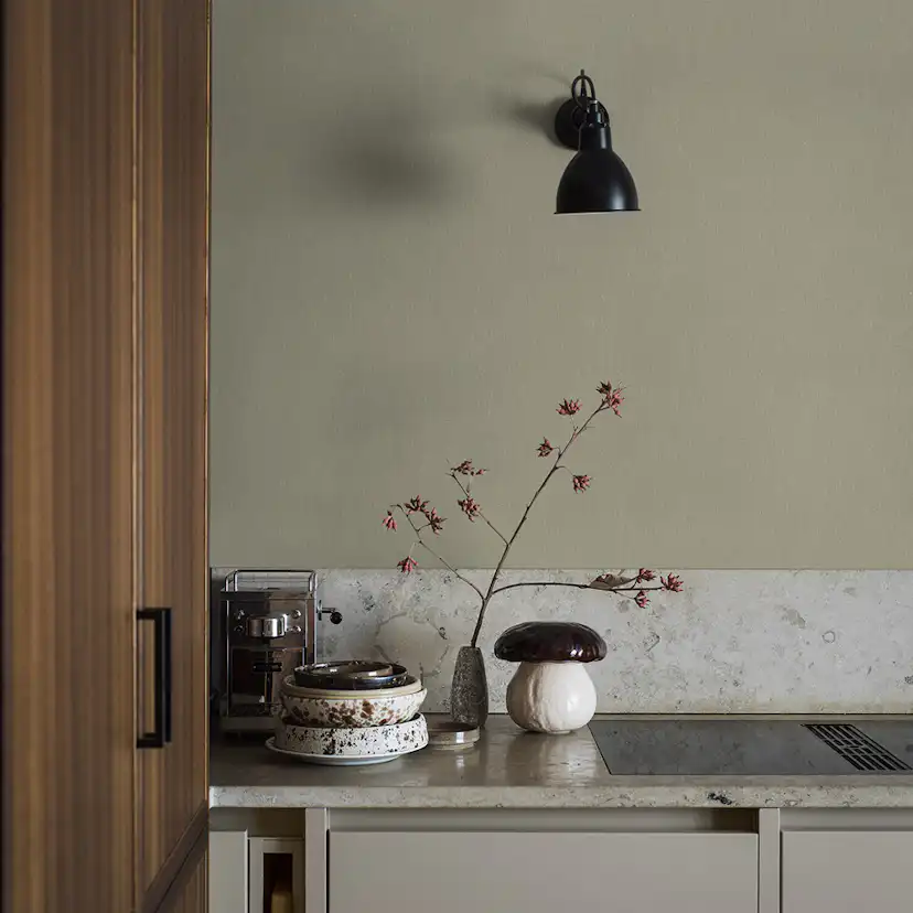 Tapet Boråstapeter Linen Soft Olive 4335 EasyUp, Enfärgad Grön