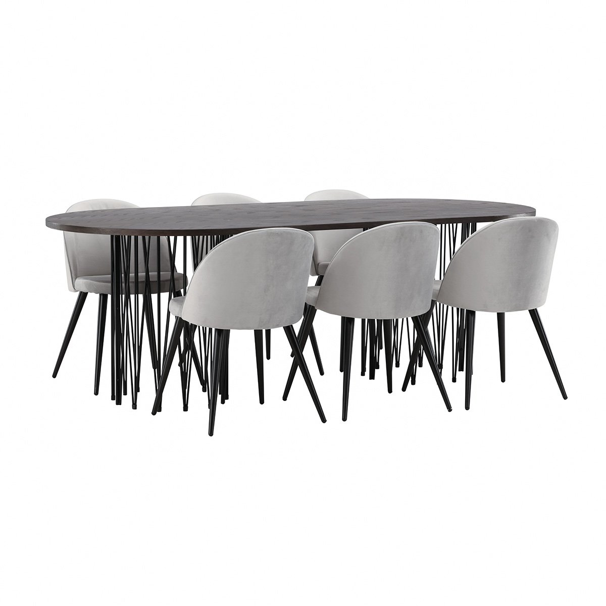Matgrupp furniture/fashion Stone med 6 Velvet Stolar