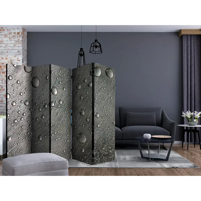 Rumsavdelare Arkiio Steel Surface with Water Drops II 225x172 cm
