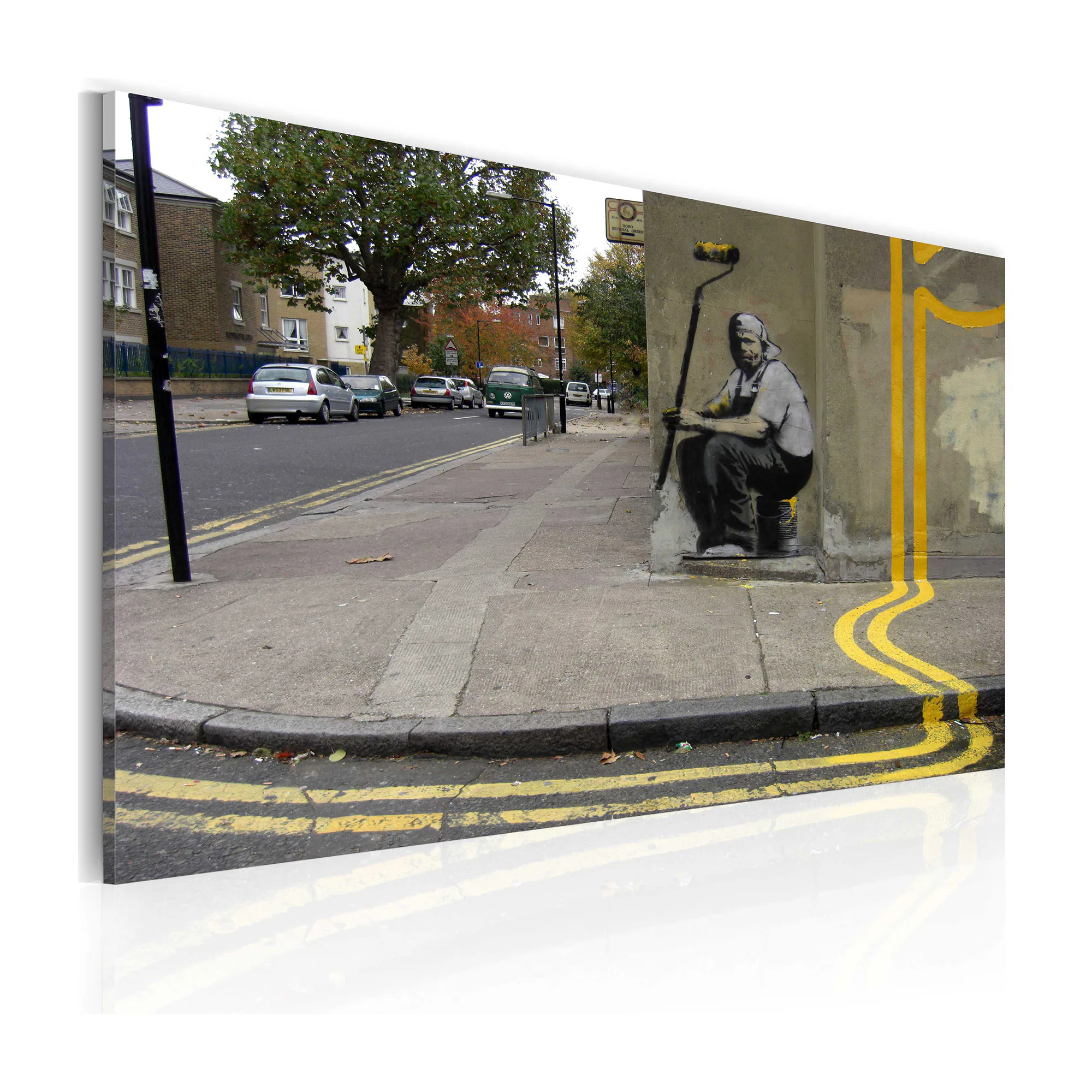 Tavla Arkiio Yellow Flower Banksy 60x40