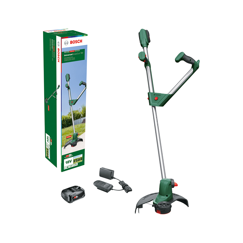 Grästrimmer Bosch Power Tools Univgrasscut med 2 st Batteri och Laddare