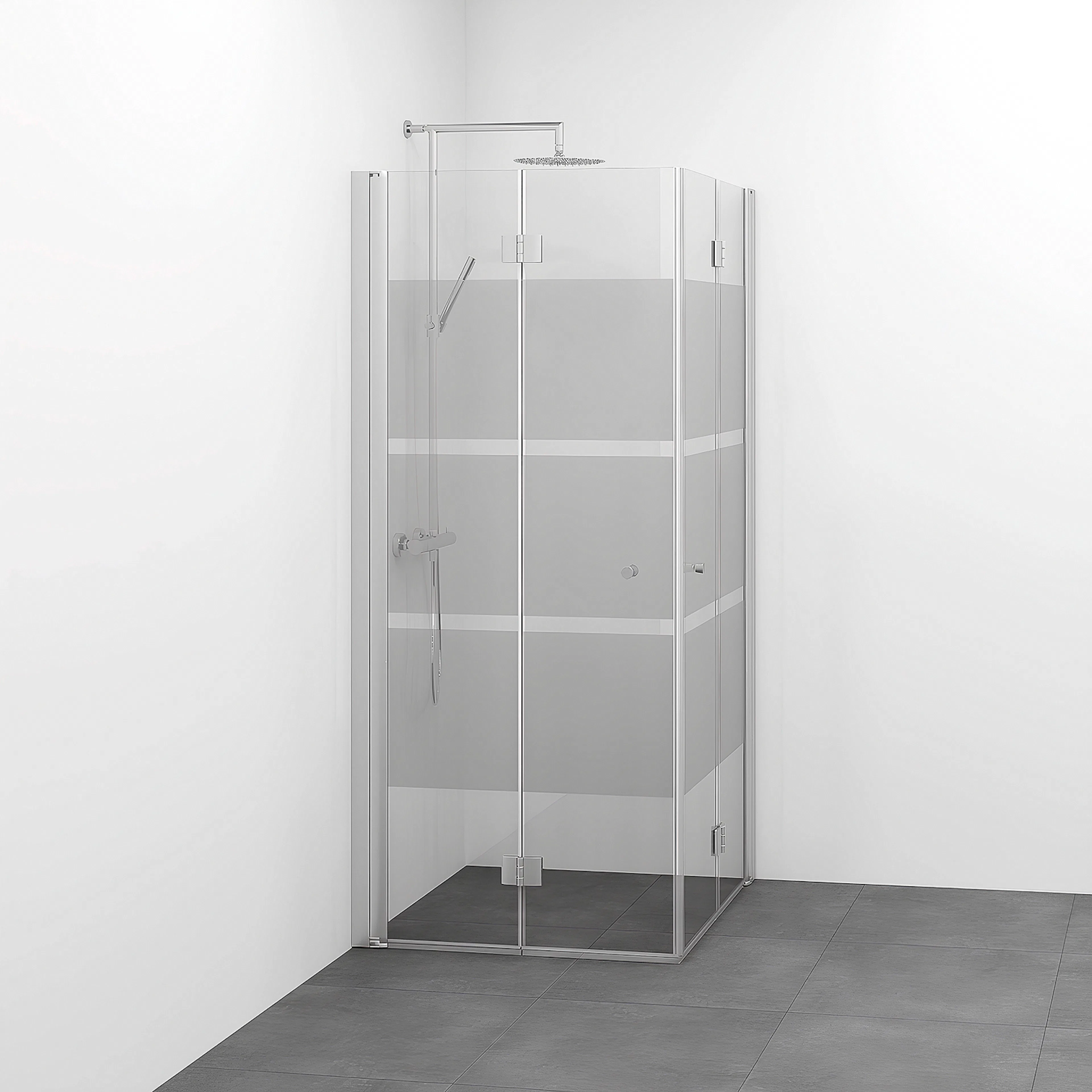 Spirit Vik Rak 70x10 Ma Sc 700x1000x1970 mm, Matt Aluminium, Screentryckt glas med Knopp