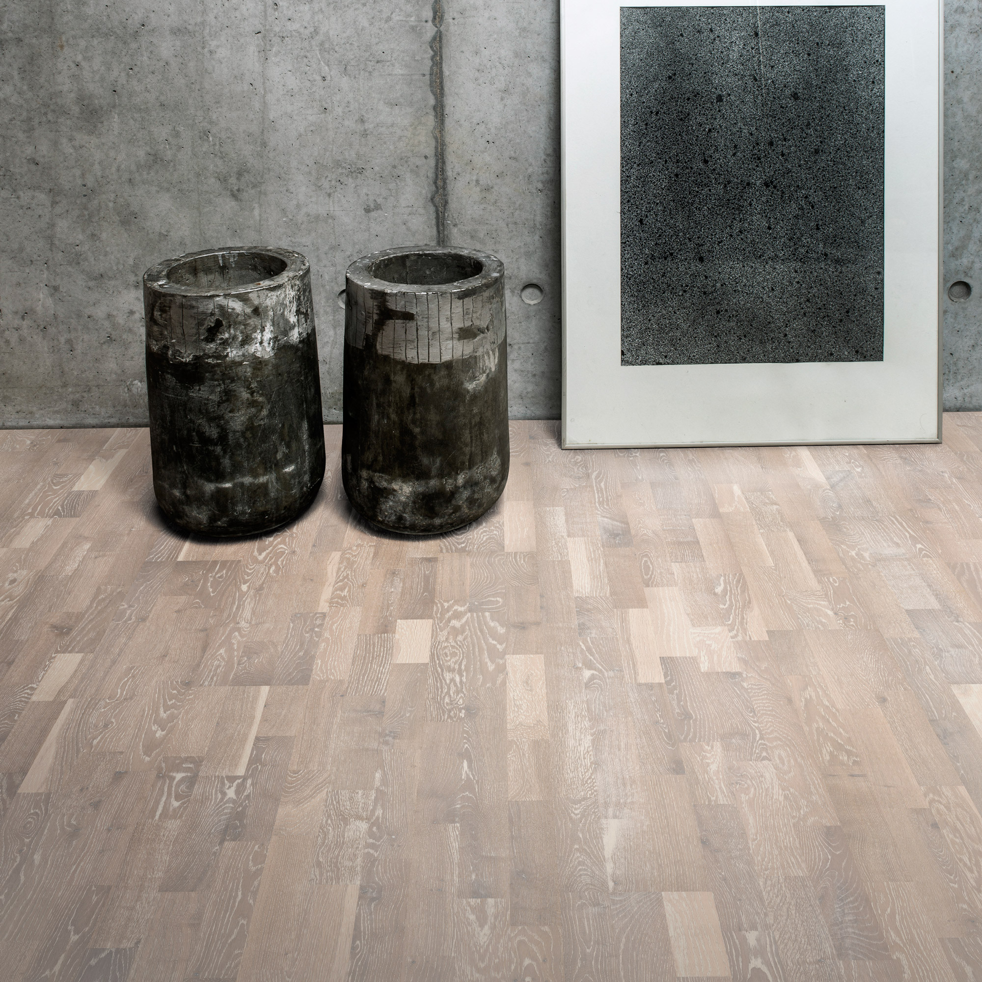 Parkettgolv Kährs Limestone Vit Mattlackad Borstad Ek 3-stav_NEW