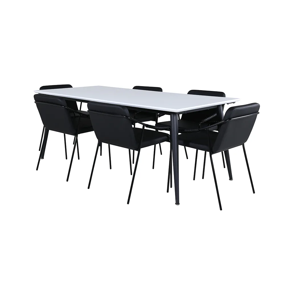 Matgrupp Venture Home Jolie med 6 Tjärö Stolar