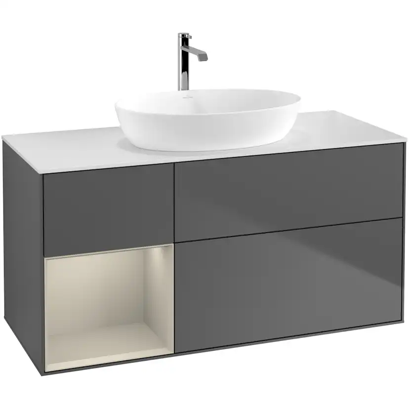 Tvättställsskåp Villeroy & Boch Finion med 3 Lådor Hylla och Bänkskiva för Fristående Tvättställ från Artis & Collaro