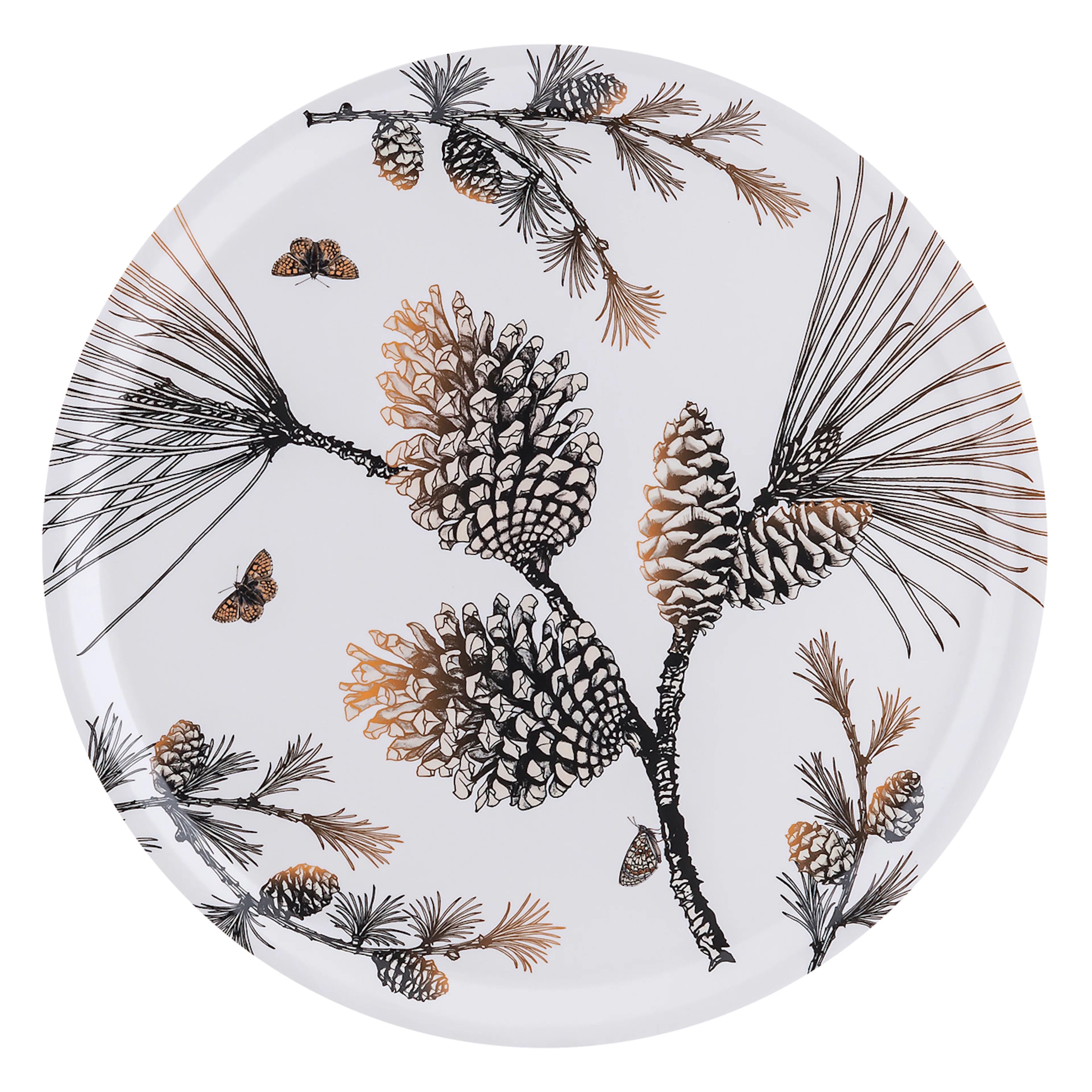 Åry Trays Pine cone "Bomullsvit" Bricka - Ø38cm Vit