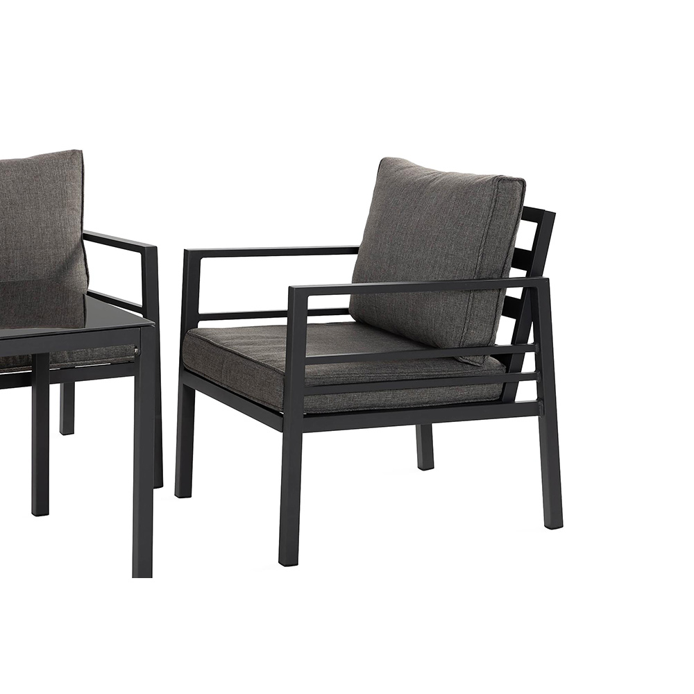 Loungegrupp Comfort Garden Ariany Utemöbler i Svart Aluminium