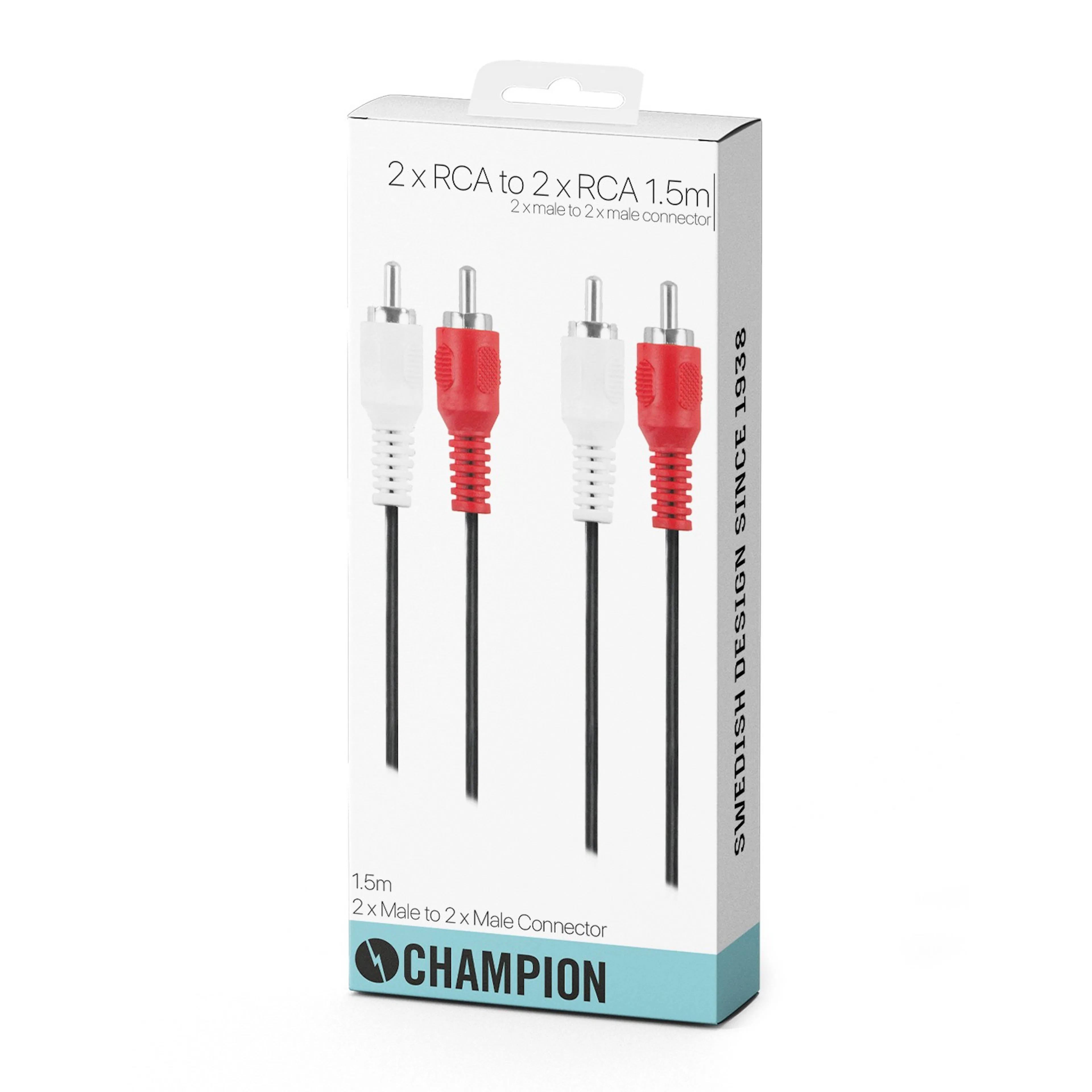 Ljudkabel Champion 2 RCA - 2 RCA Hane-Hane 1.5m