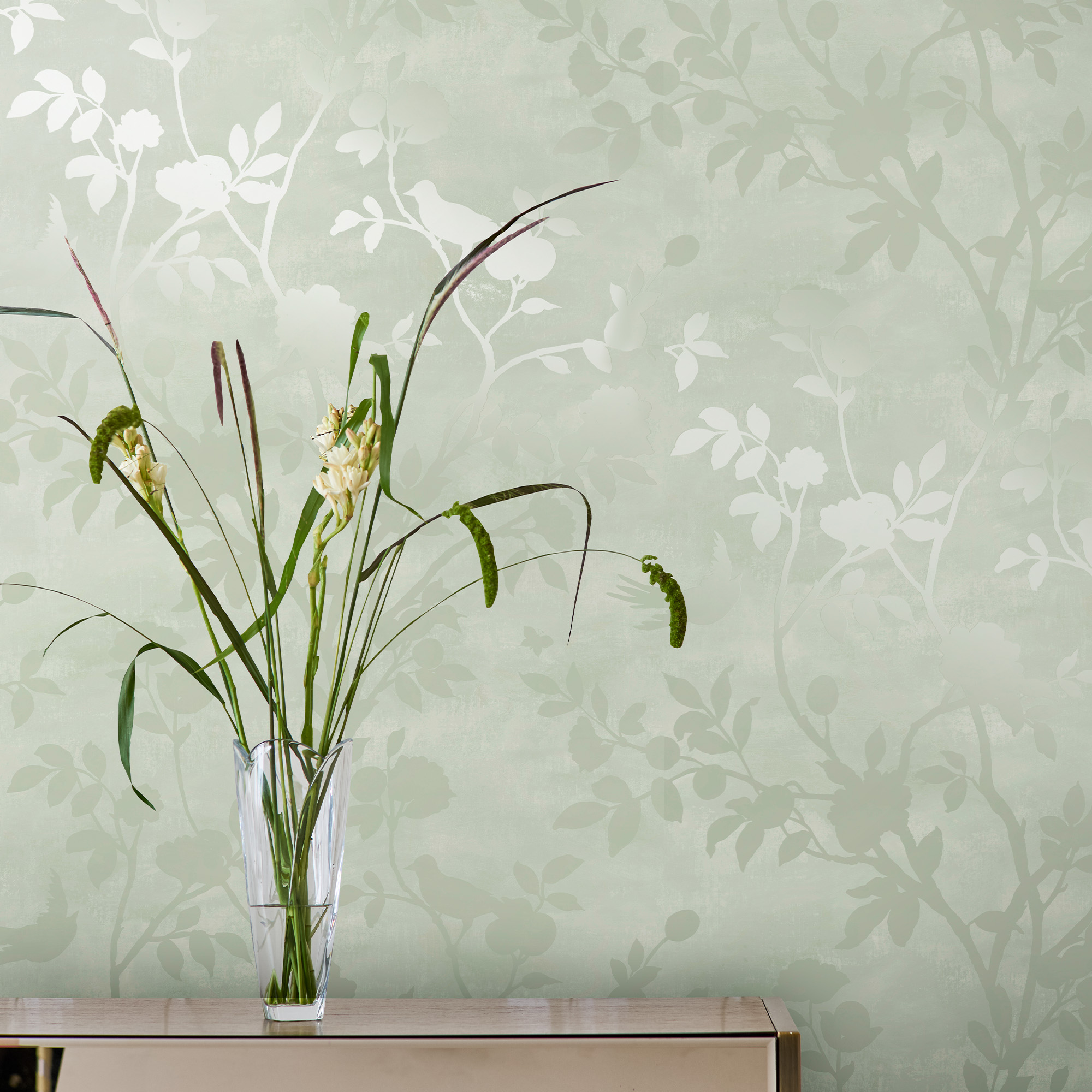 Tapet Laura Ashley Eglantine Silhouette Eau de Nil