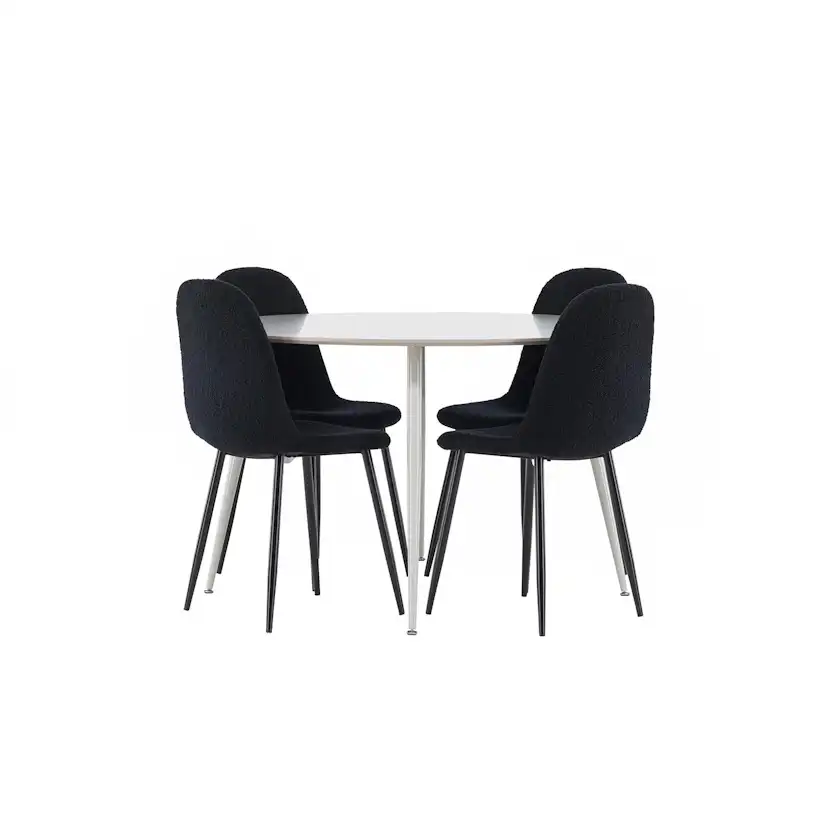 Matgrupp Venture Home Plaza Ø120 med 4 st Polar Stolar Teddy