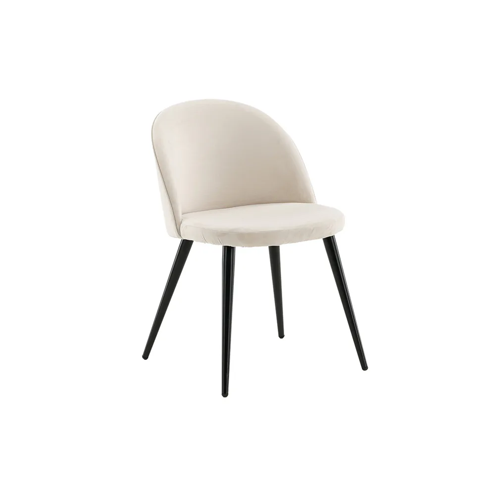 Velvet Dining Chair - Beige / Black Beige/Svart