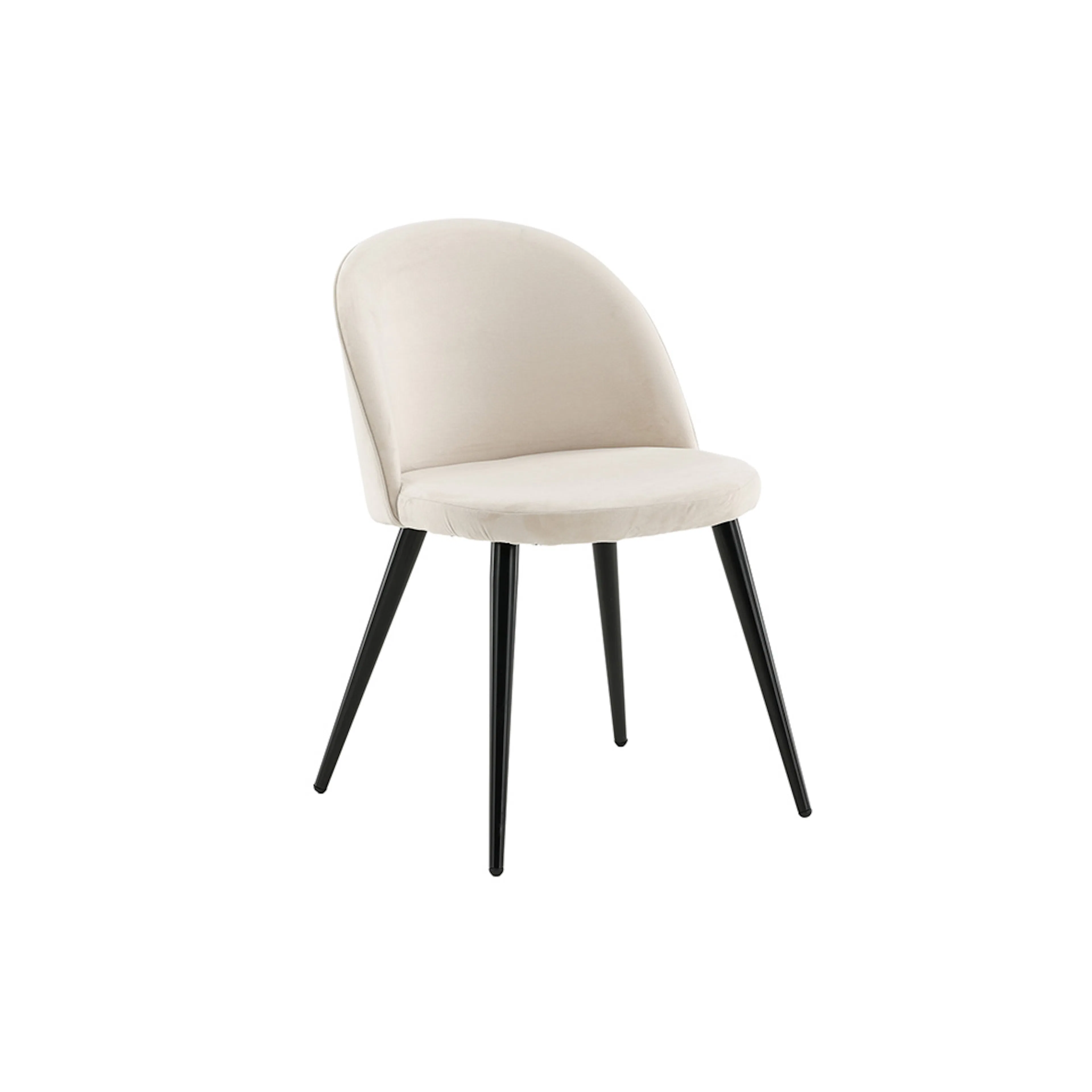 Velvet Dining Chair - Beige / Black Beige/Svart