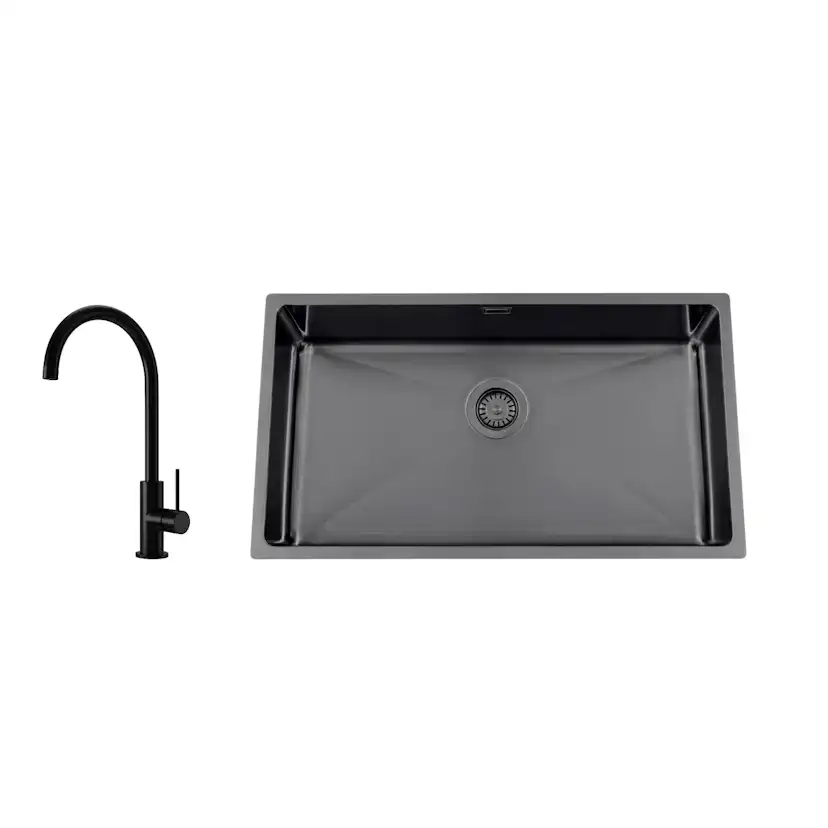 Disklåda Nordic Tech Titan 730 X med Köksblandare Steel Equip Shadow