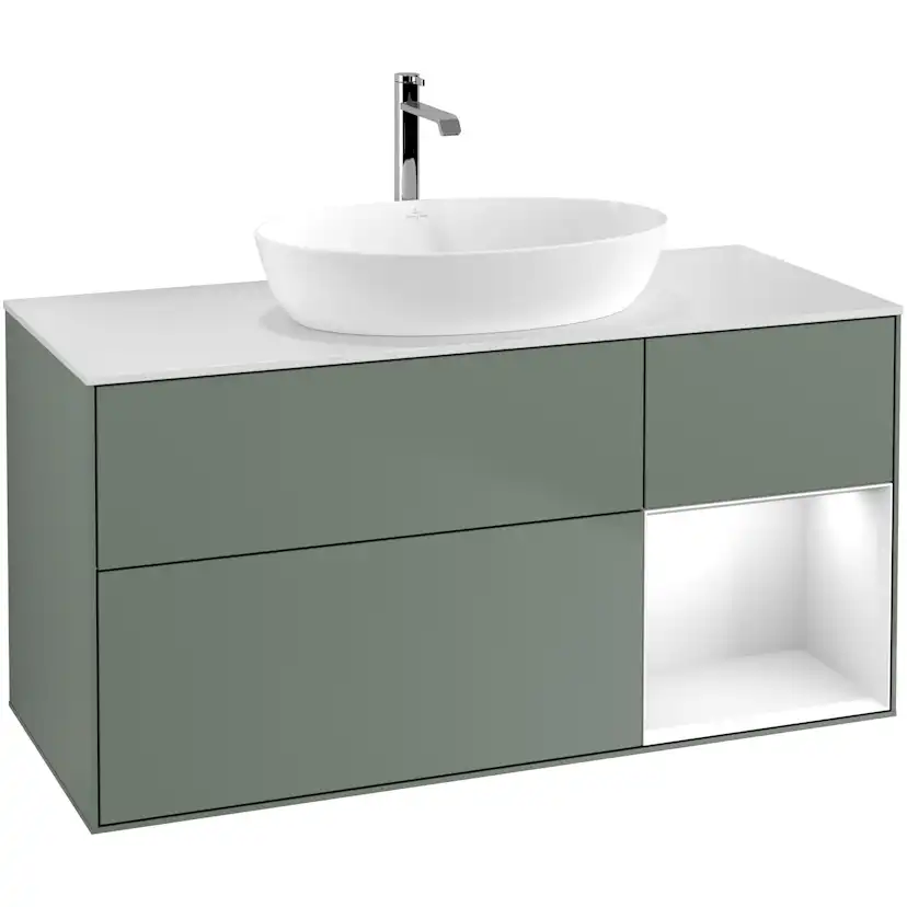Tvättställsskåp Villeroy & Boch Finion med 3 Lådor Hylla och Bänkskiva för Fristående Tvättställ från Artis & Collaro