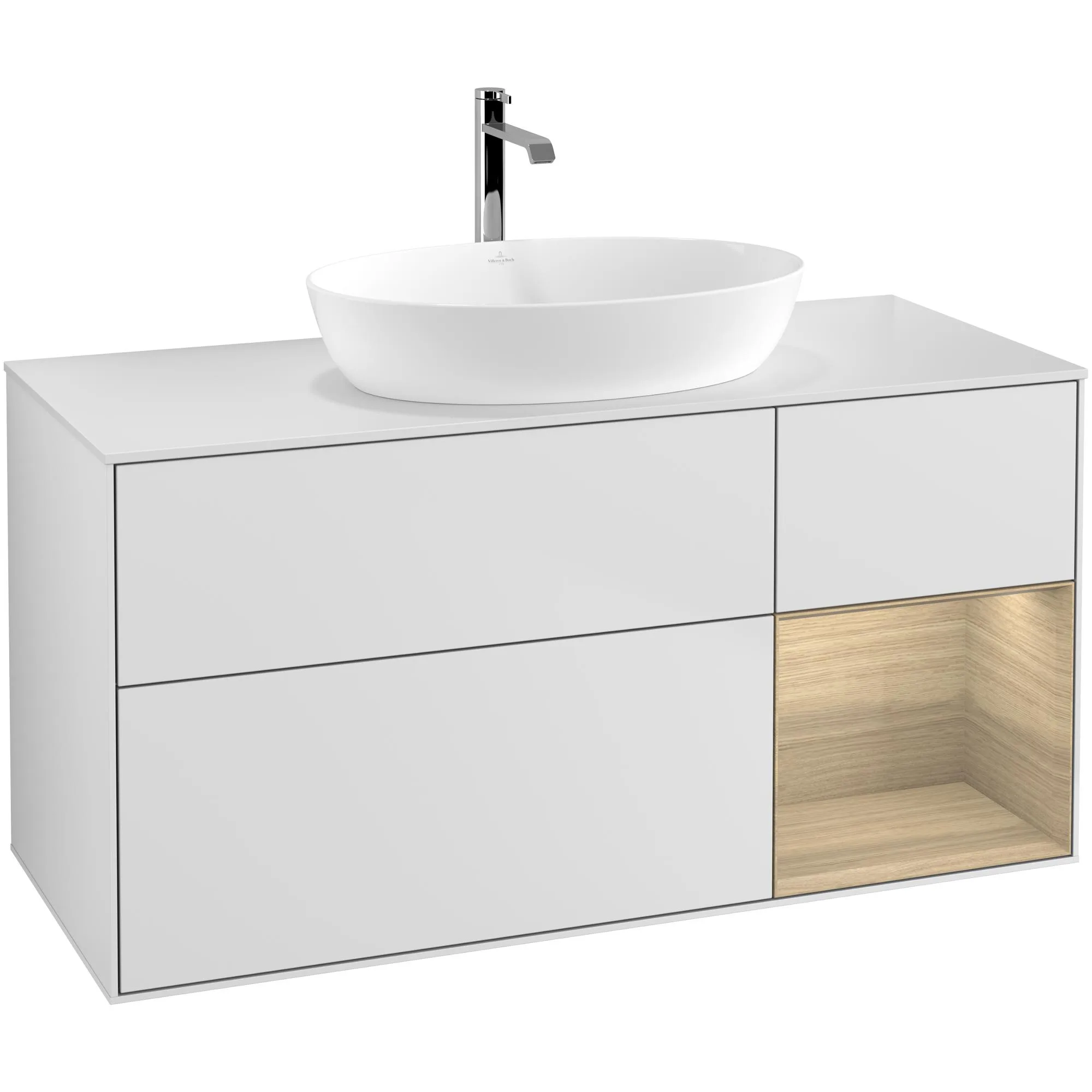 Tvättställsskåp Villeroy & Boch Finion med 3 Lådor Hylla och Bänkskiva för Fristående Tvättställ från Artis & Collaro