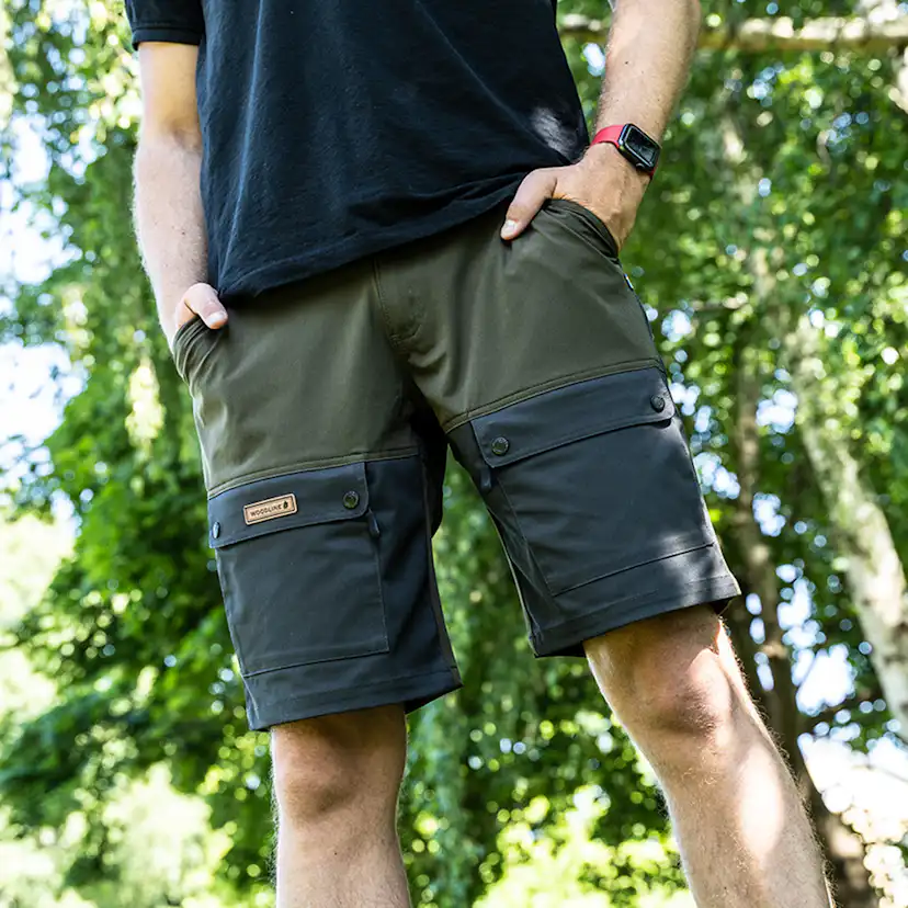 Woodline Shorts Boksund Grön/Grå 2X Storlek: XXL