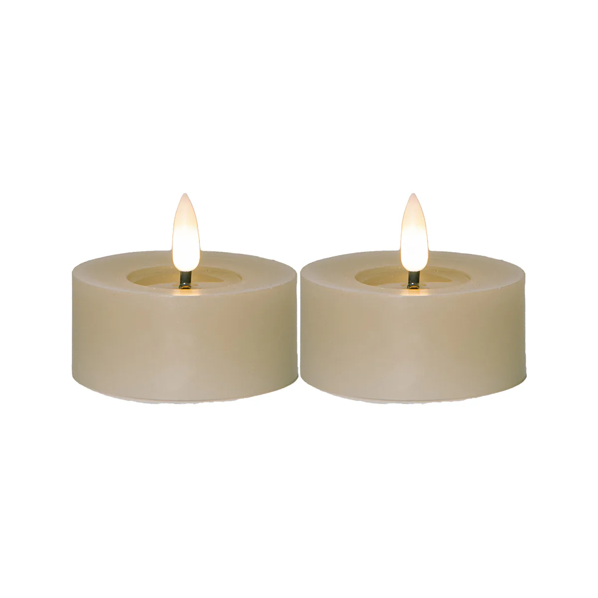 LEDVarmeljus2p Flamme Flow 7x5 cm Beige Beige