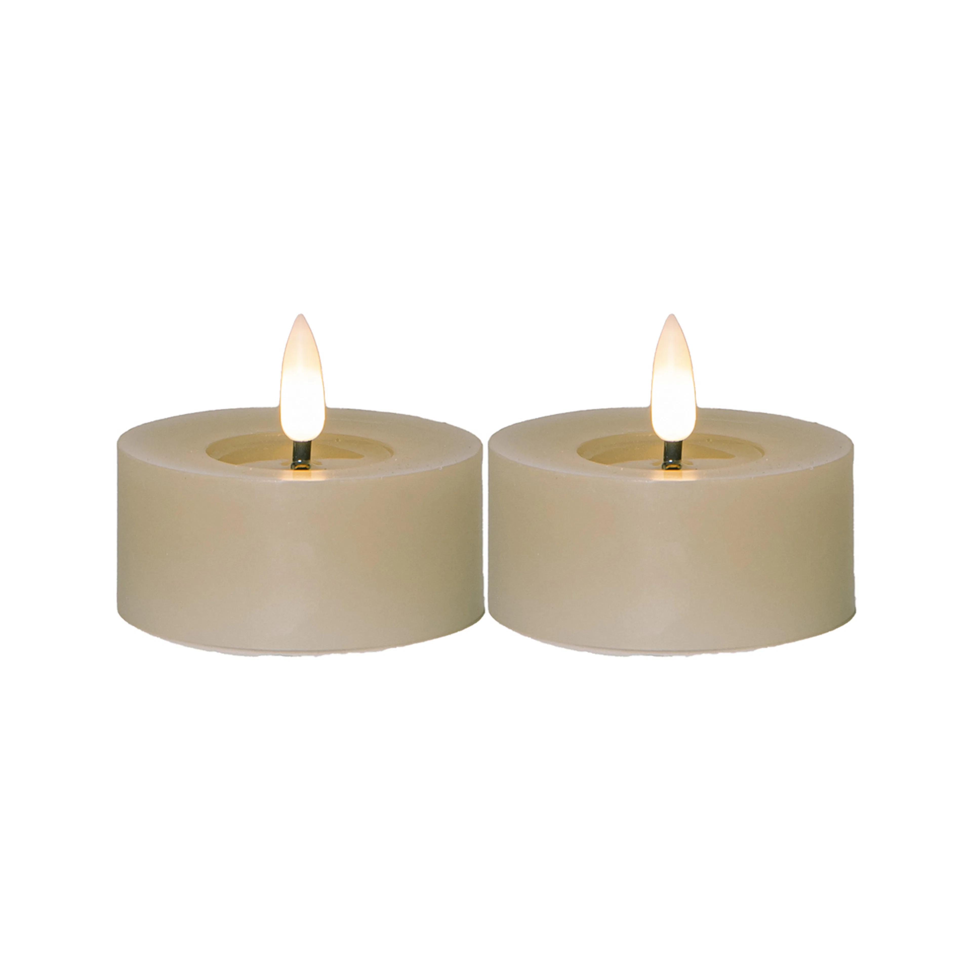 LEDVarmeljus2p Flamme Flow 7x5 cm Beige Beige