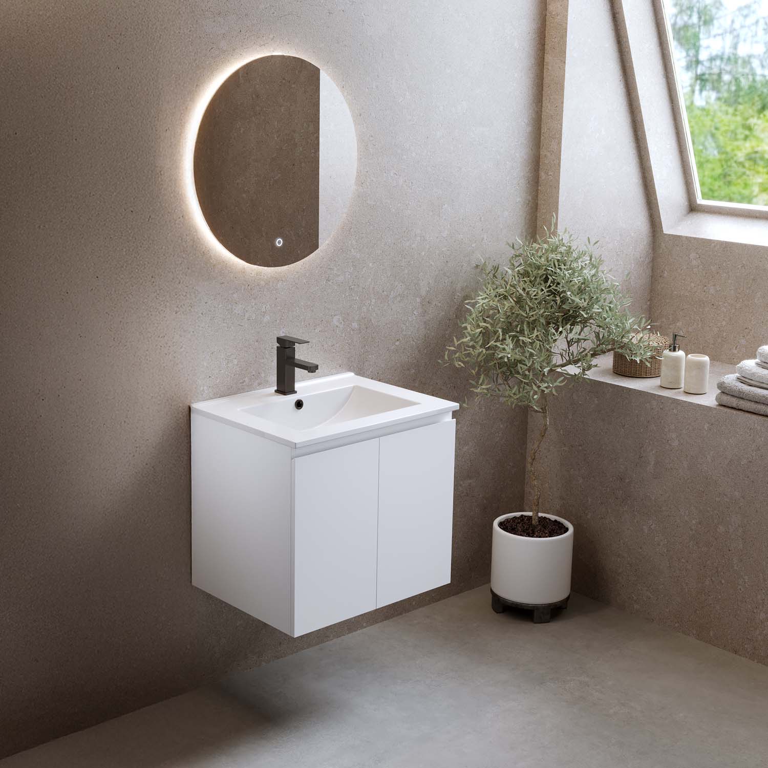 Tvättställsskåp Bathlife Smila med Tvättställ