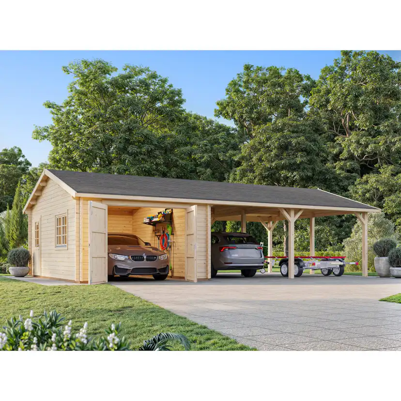 Roger 19,0+33,2 m2 with wooden gate NO Obehandlad
