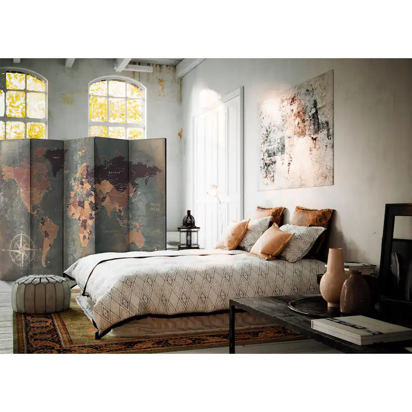 Rumsavdelare Arkiio Map in Browns and Greys 225x172 cm