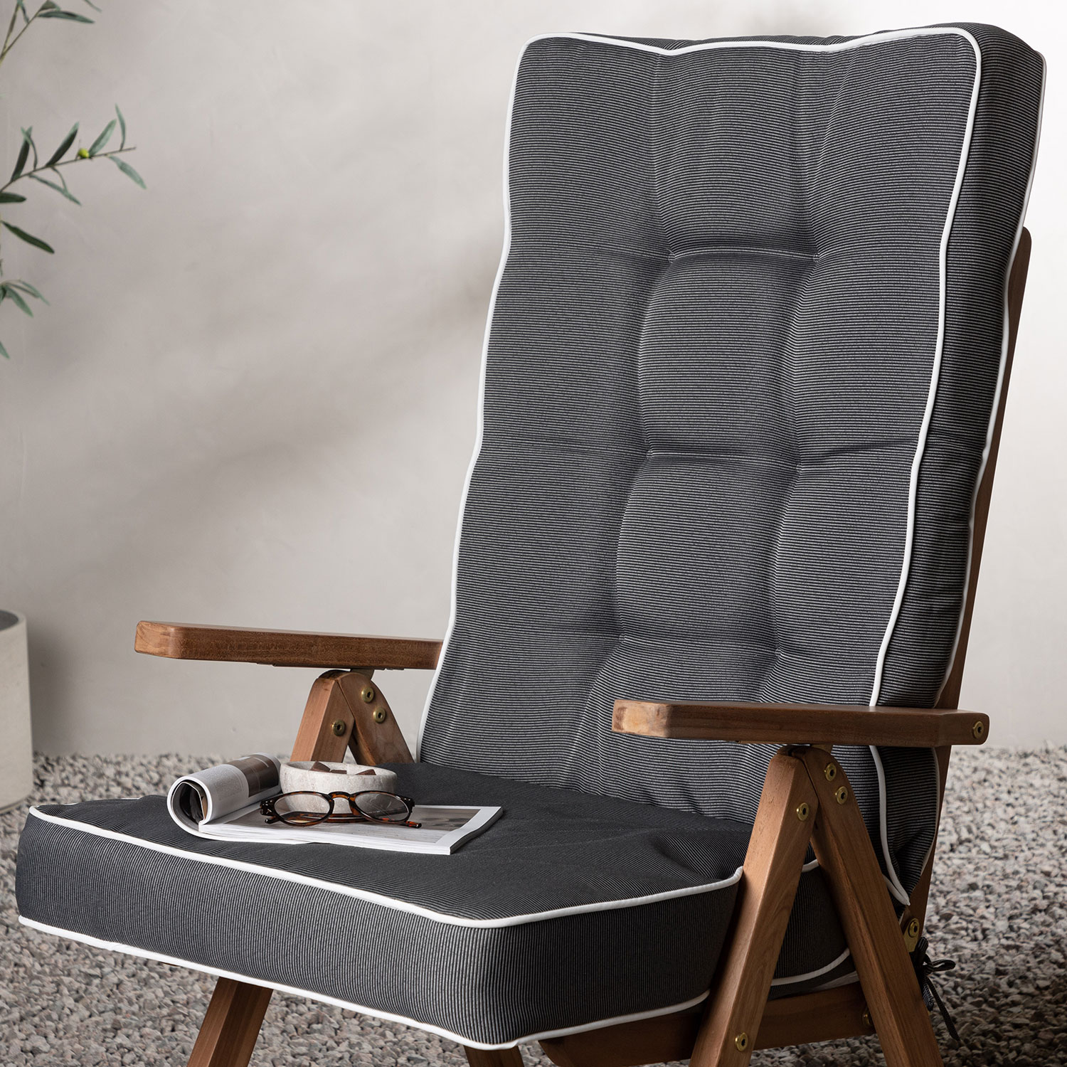 Dyna Venture Home Fura Grå till Positionsstol Utomhus, 3-pack