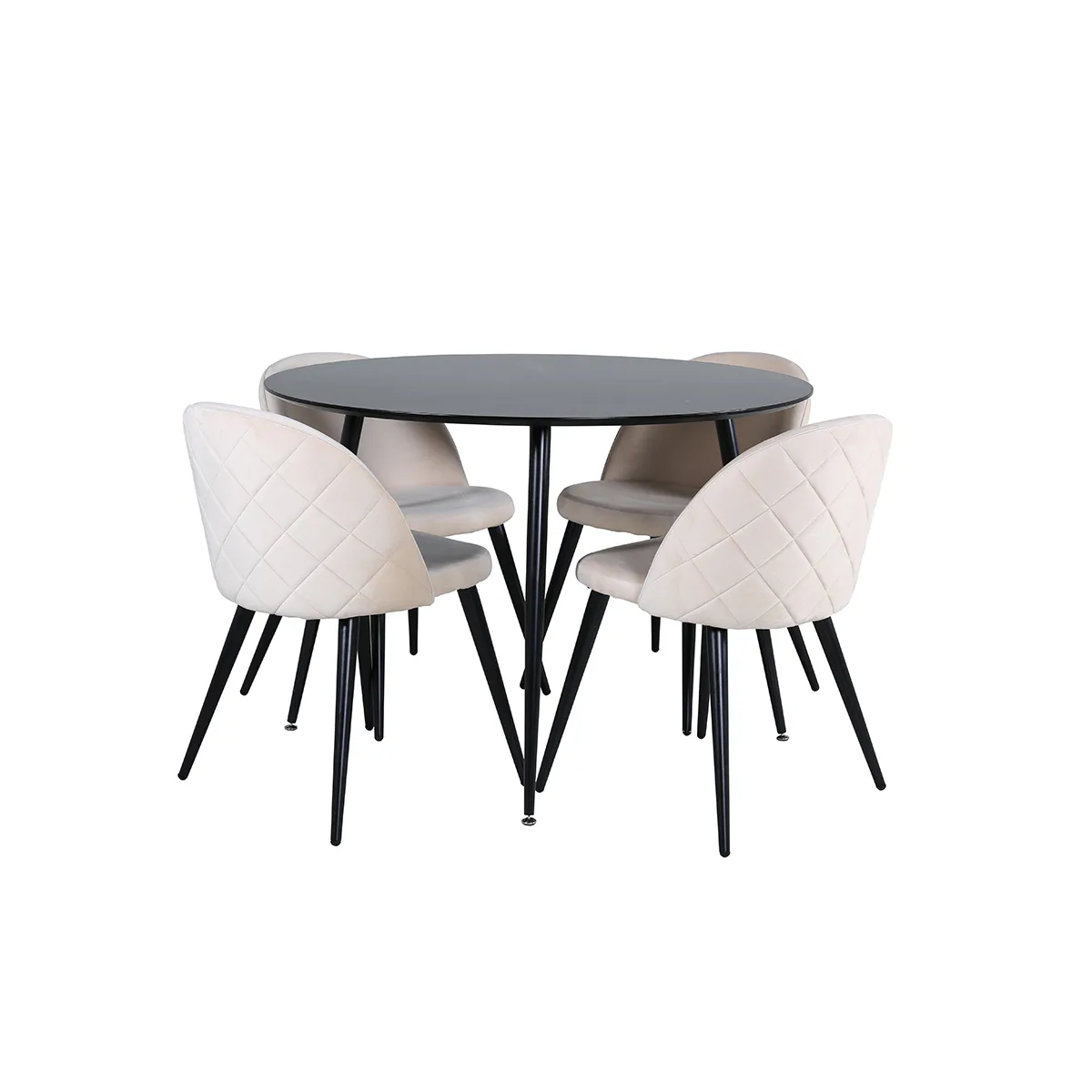 Matgrupp Venture Home Silvia med 4 Valentina Stitcthes Stolar Sammet