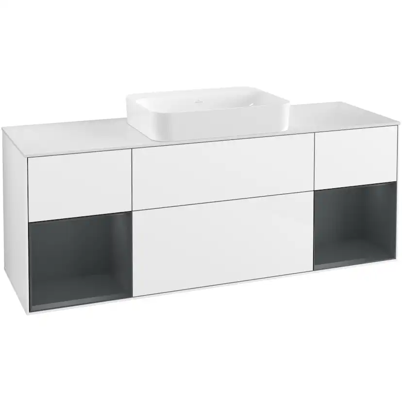 Tvättställsskåp Villeroy & Boch Finion med Två Hyllor och Bänkskiva för Fristående Tvättställ