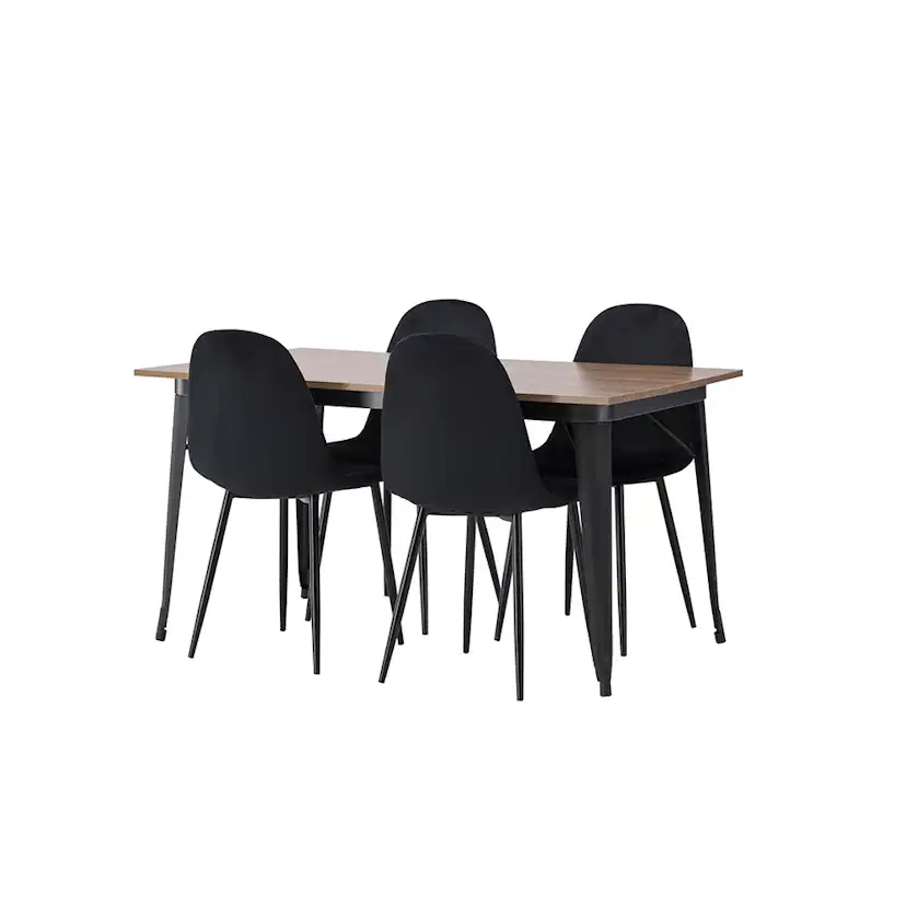 Matgrupp Venture Home Tempe 140 cm med 4 Polar Stolar Sammet