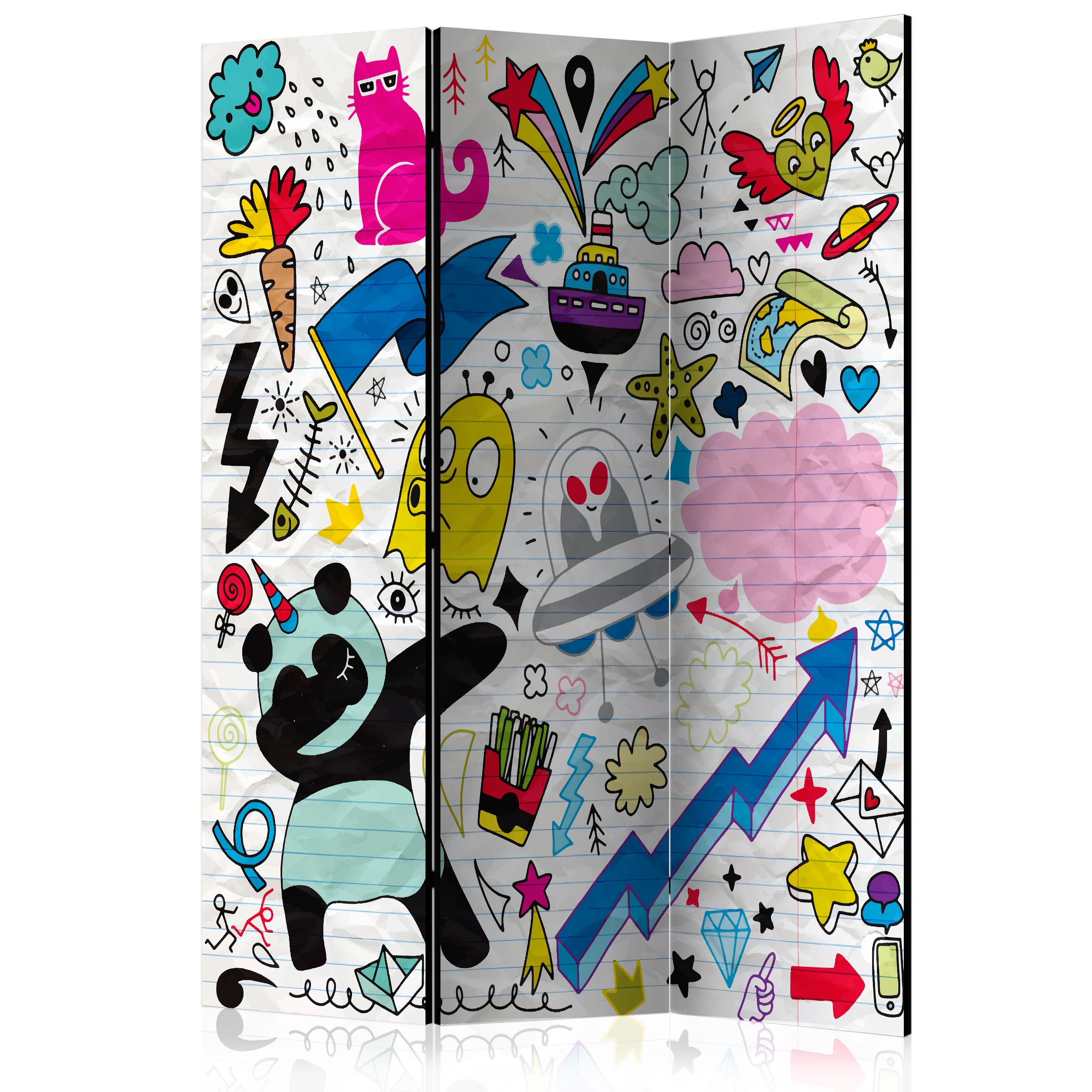 Rumsavdelare Arkiio Energetic Panda 135x172 cm
