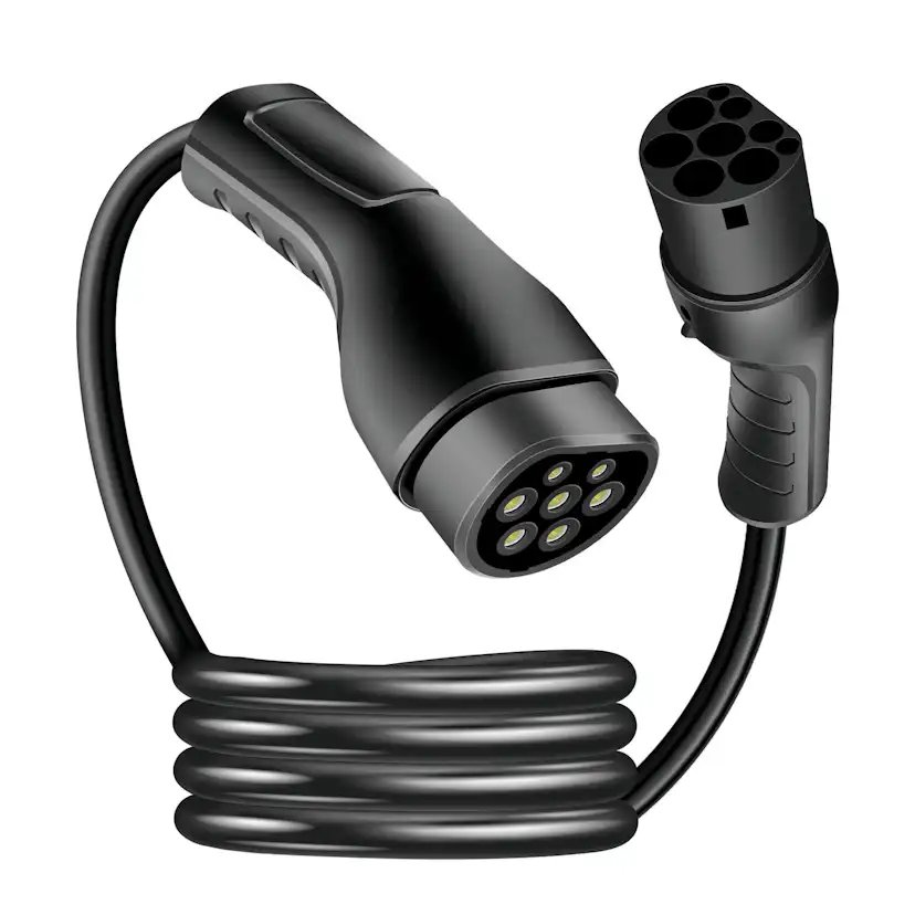 Laddkabel Elbil Typ 2 3-fas 32A 22kW 2,5m Längd: 2,5 m