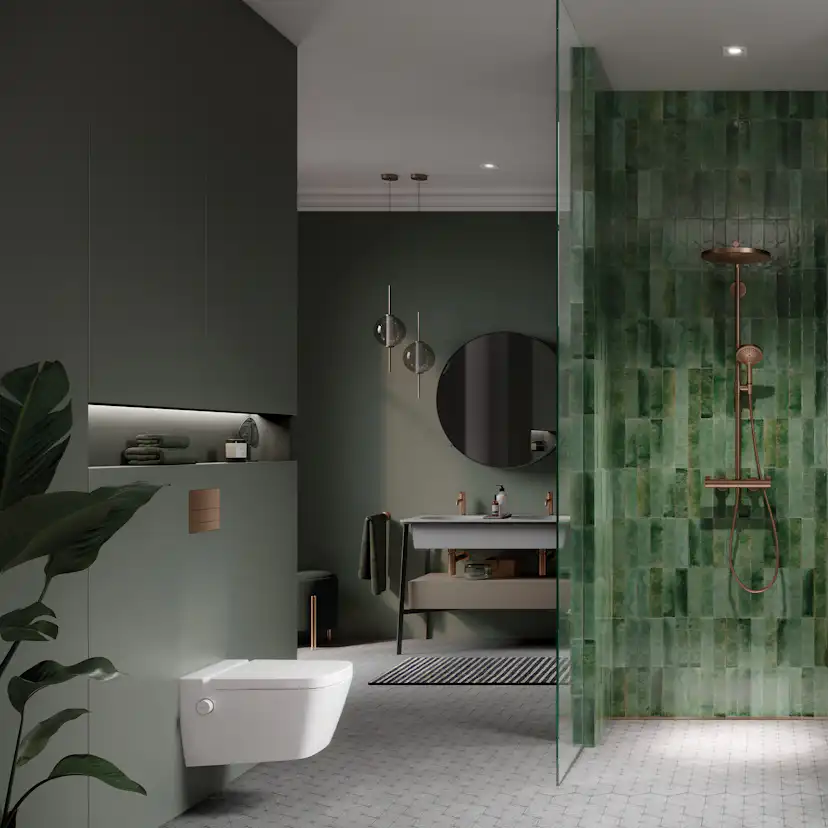 Spolknapp TECE Square PVD-Belagd Extra Platt Design