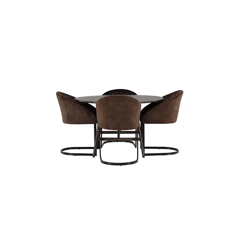 Matgrupp Venture Home Kaseidon Ø100 cm med 4 st Evening stolar