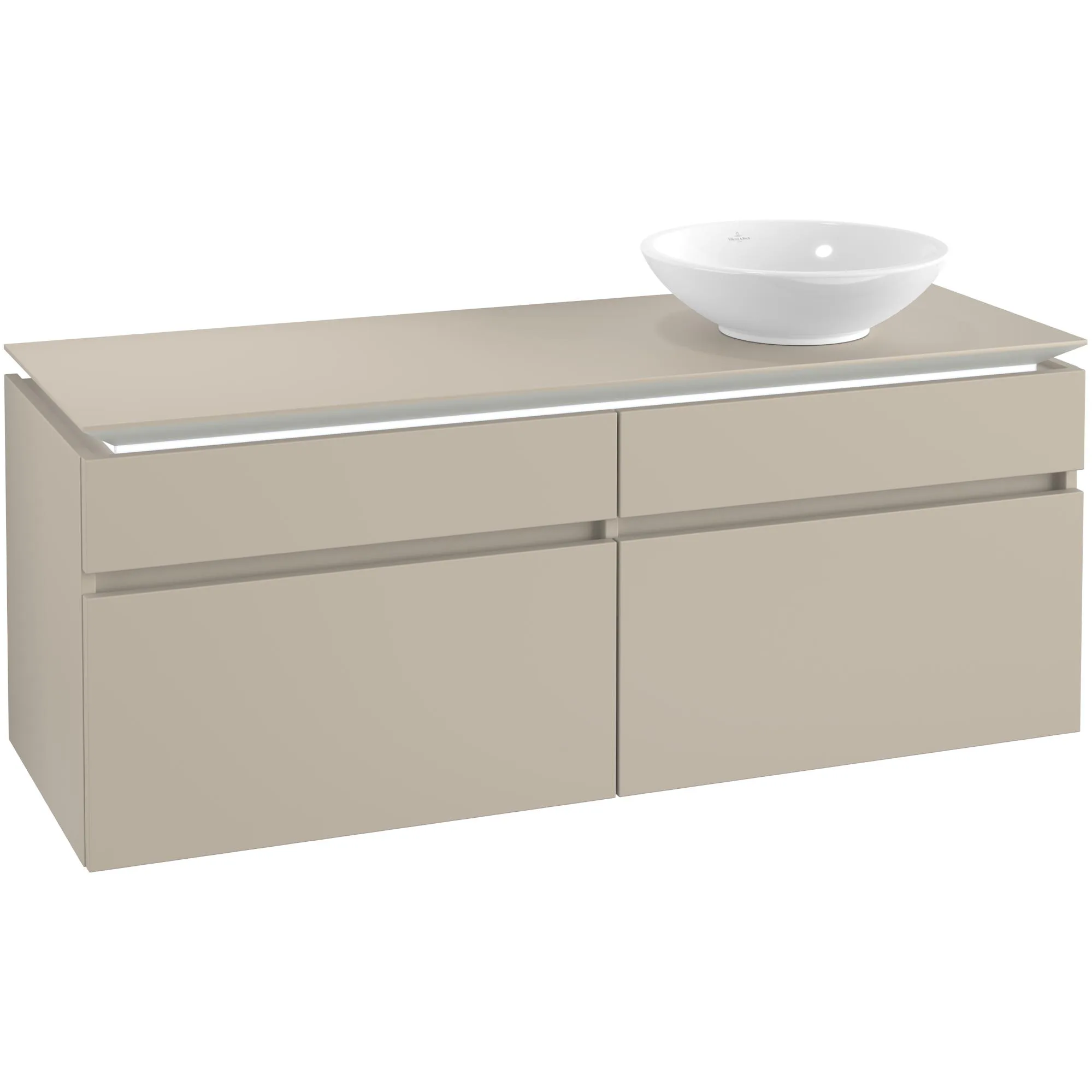 Tvättställsskåp Villeroy & Boch Legato 1400 med 4 Lådor för Ocentrerat Ytmonterat Tvättställ