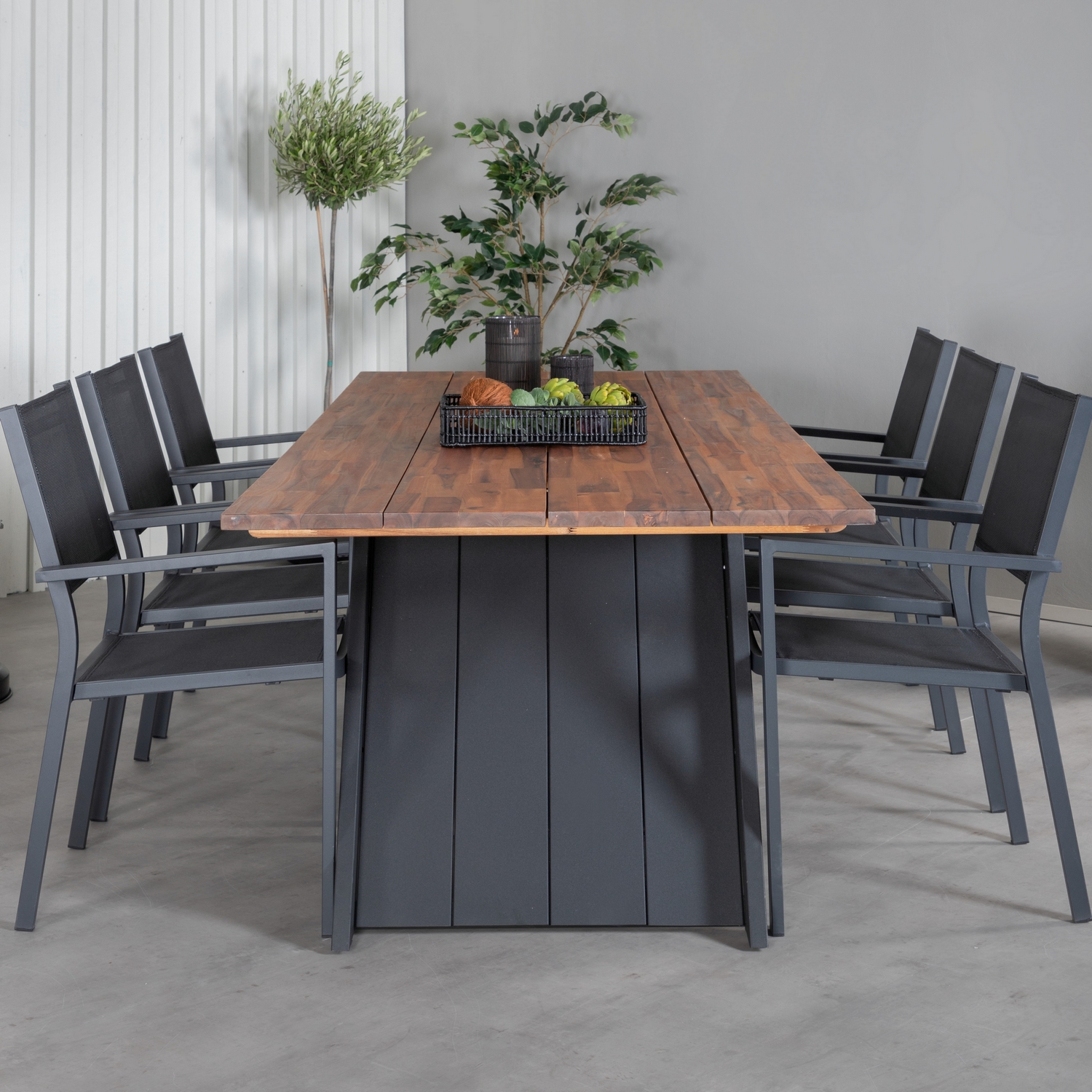 Matgrupp Venture Home Doni med 6 Curz Stapelbara Matstolar