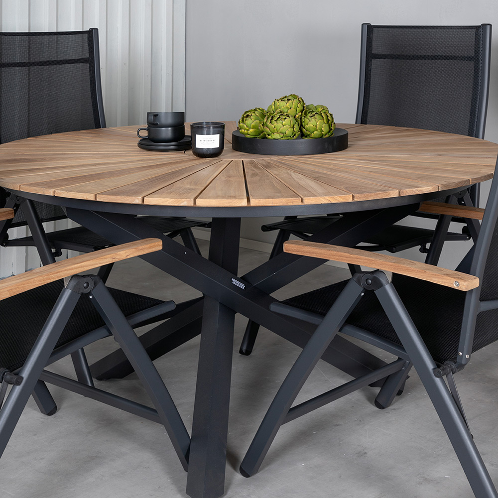 Matgrupp Venture Home Meya med 4 Perla Positionsstolar