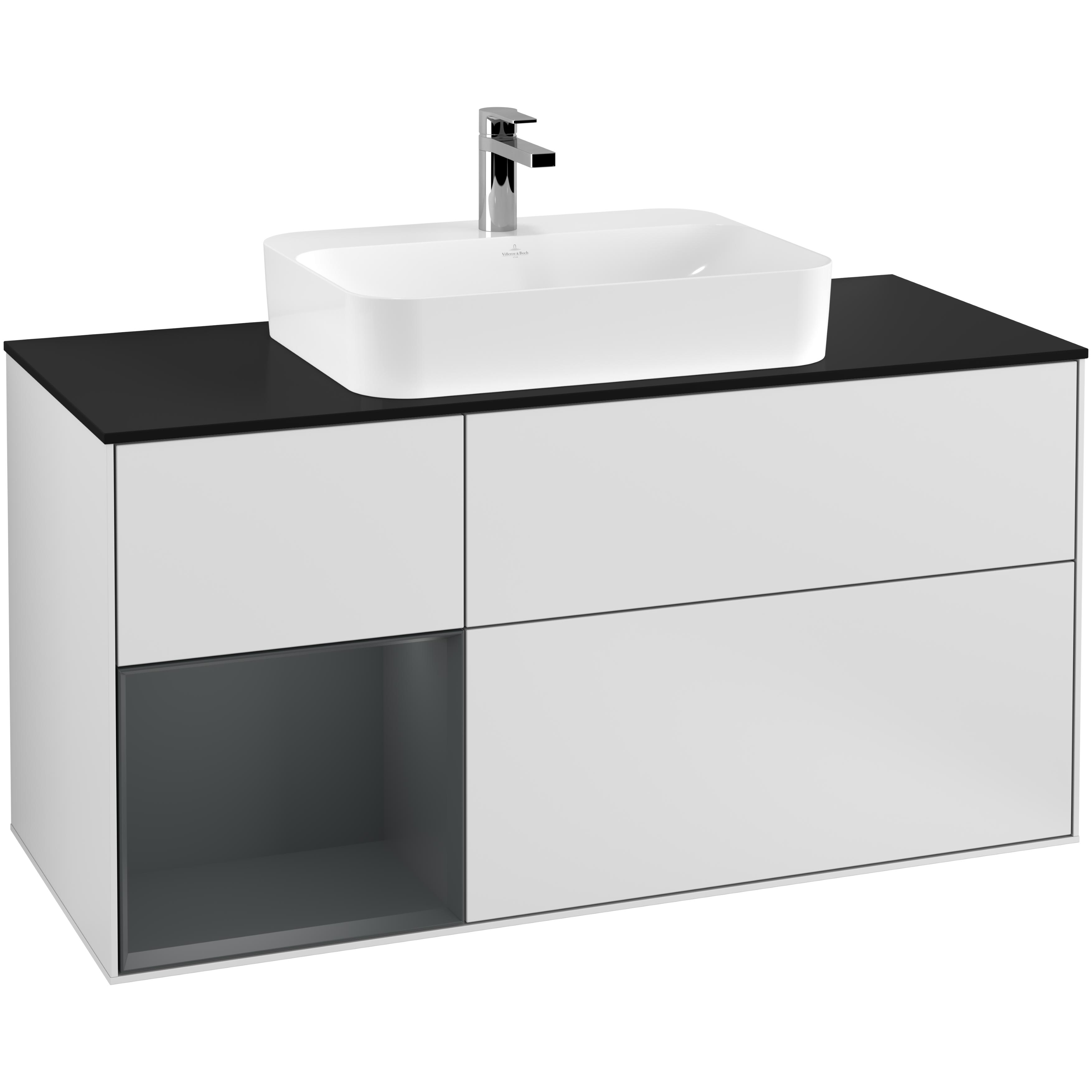 Tvättställsskåp Villeroy & Boch Finion med 3 Lådor Hylla och Bänkskiva för Ytmonterat Tvättställ
