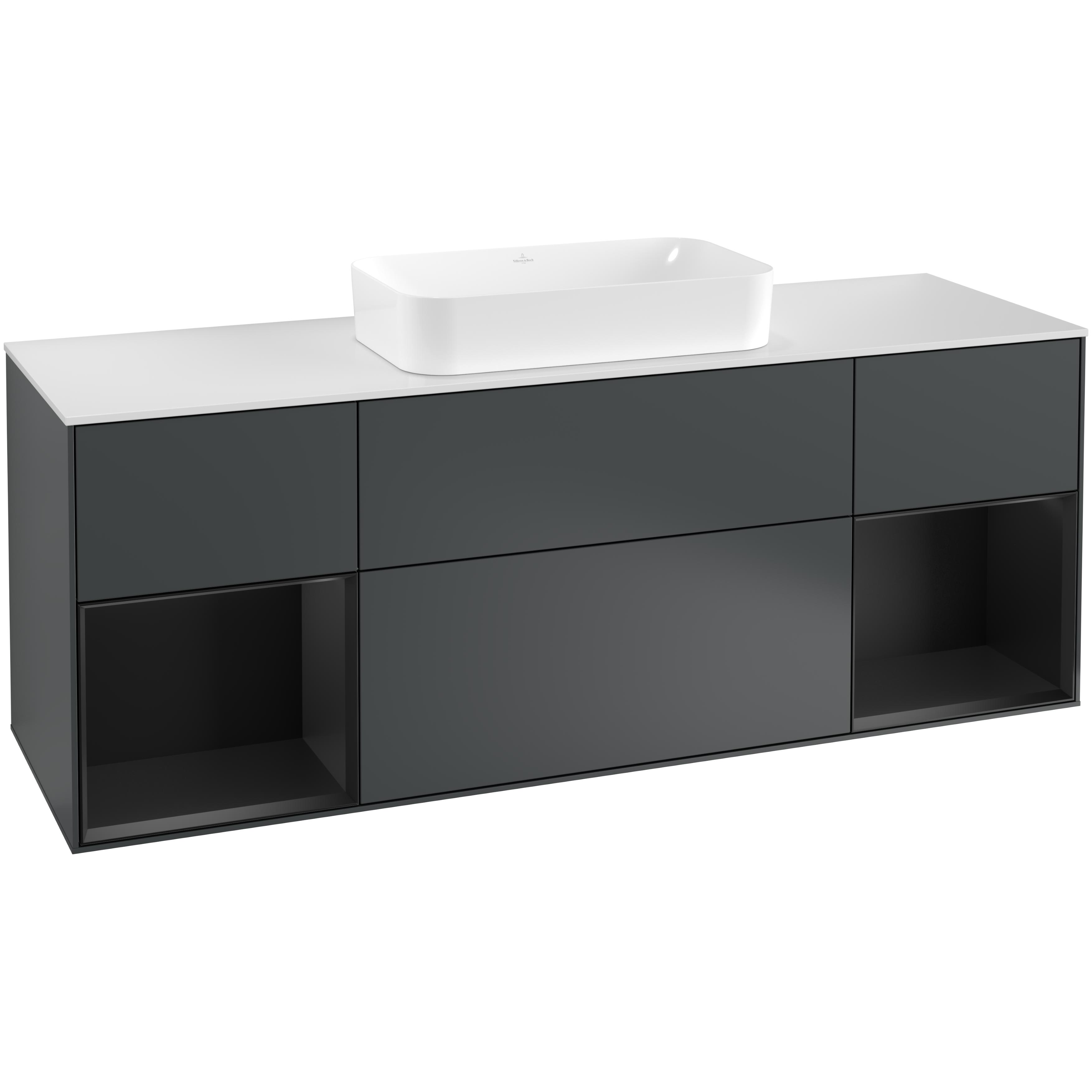 Tvättställsskåp Villeroy & Boch Finion med Två Hyllor och Bänkskiva för Fristående Tvättställ