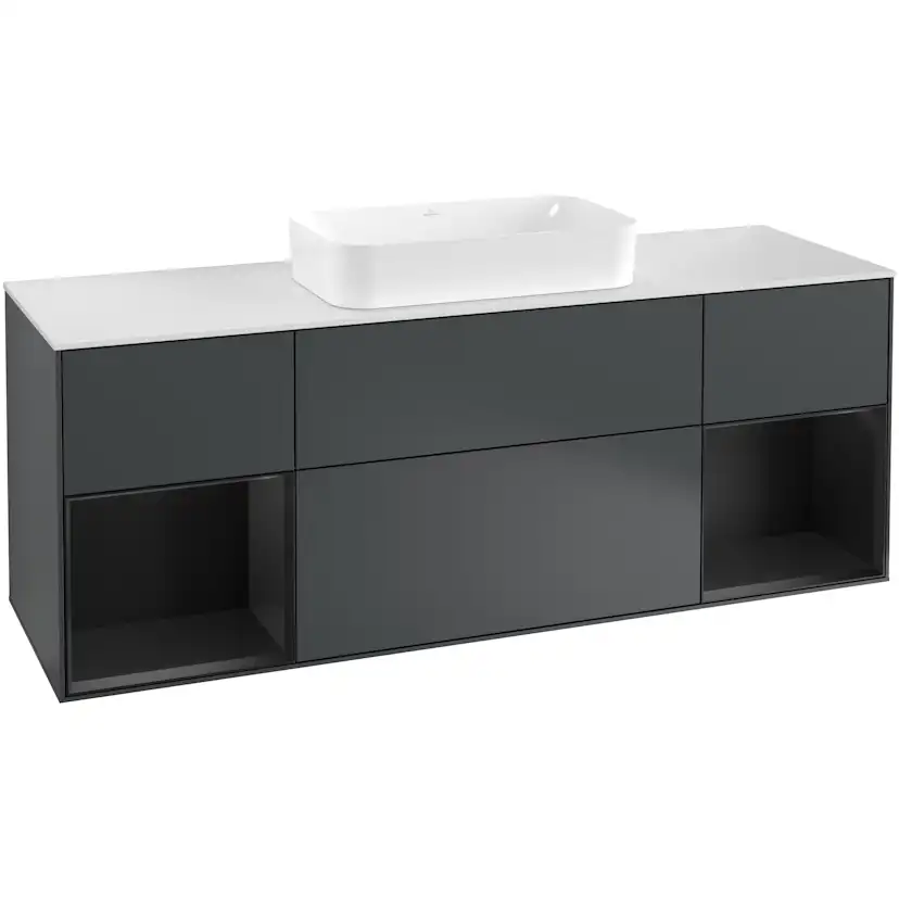 Tvättställsskåp Villeroy & Boch Finion med Två Hyllor och Bänkskiva för Fristående Tvättställ