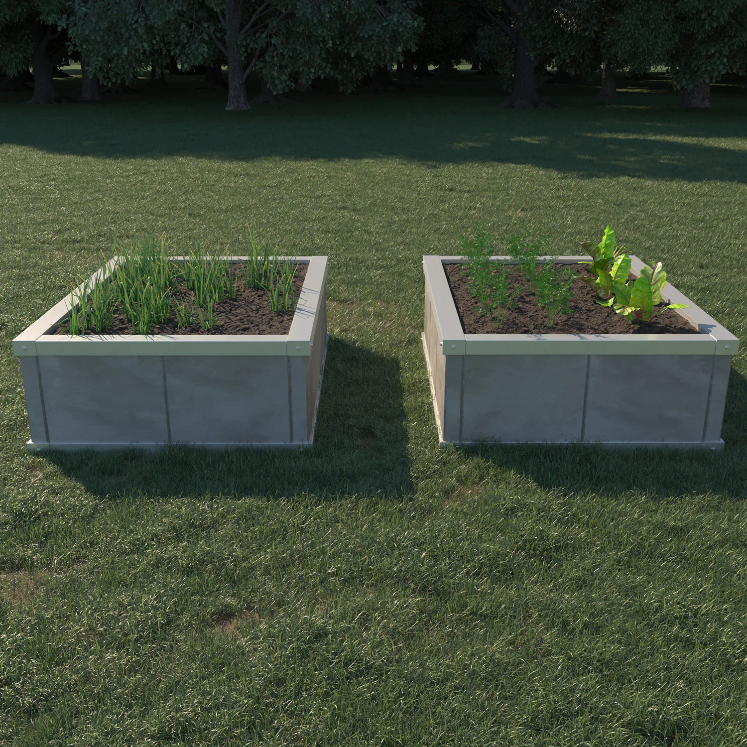 Odlingskrage Skotte Garden Nr.12 för Betongplattor, Rektangulär Zinkplåt, Pallkrage för Odling