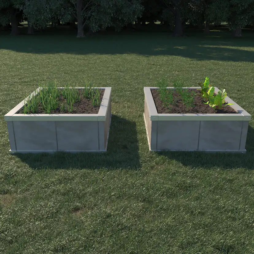 Odlingskrage Skotte Garden Nr.12 för Betongplattor, Rektangulär Zinkplåt, Pallkrage för Odling