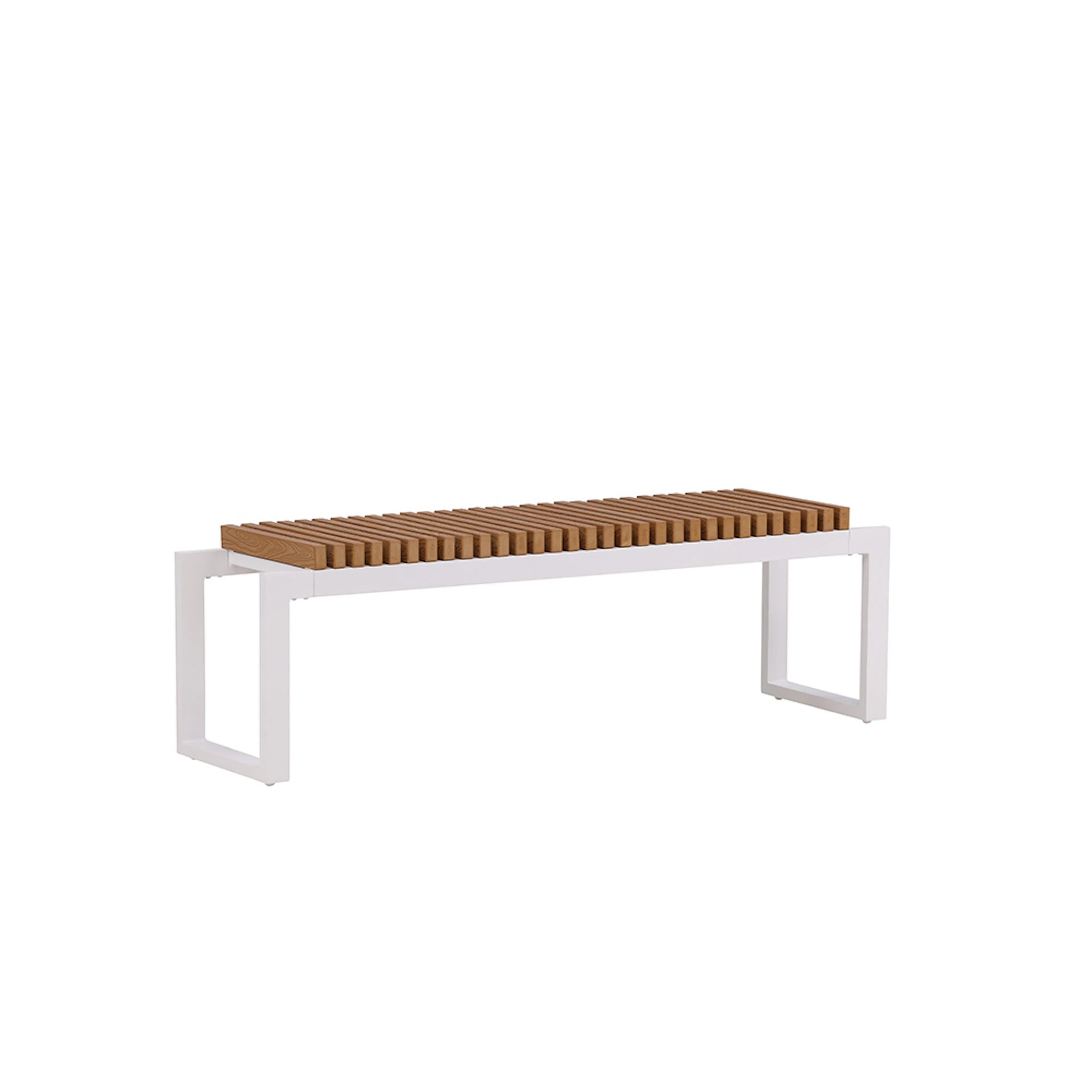 Athena Bench Alumnium - White / Brown Aintwood Brun/Vit