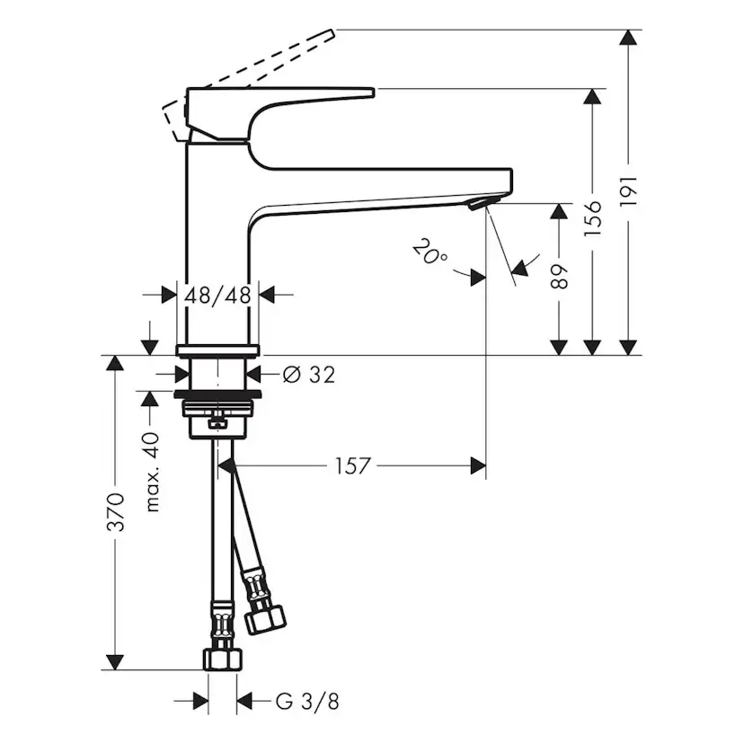 Tvättställsblandare Hansgrohe Metropol 110 med Push-Open