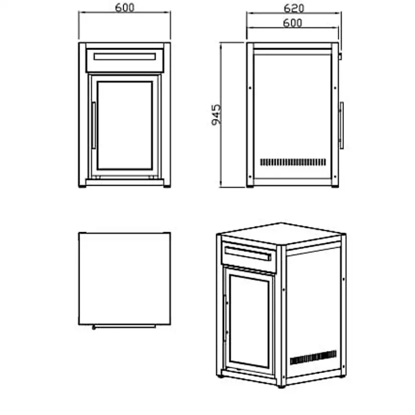 Myoutdoorkitchen - Nordic Line Black - 201SS - Free-standing Svart