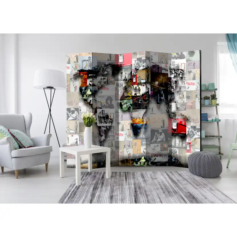 Rumsavdelare Arkiio World map Banksy 225x172 cm
