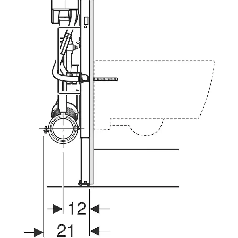 WC-Fixtur Geberit Duofix Sigma 112 cm Tillgänglighetsanpassat
