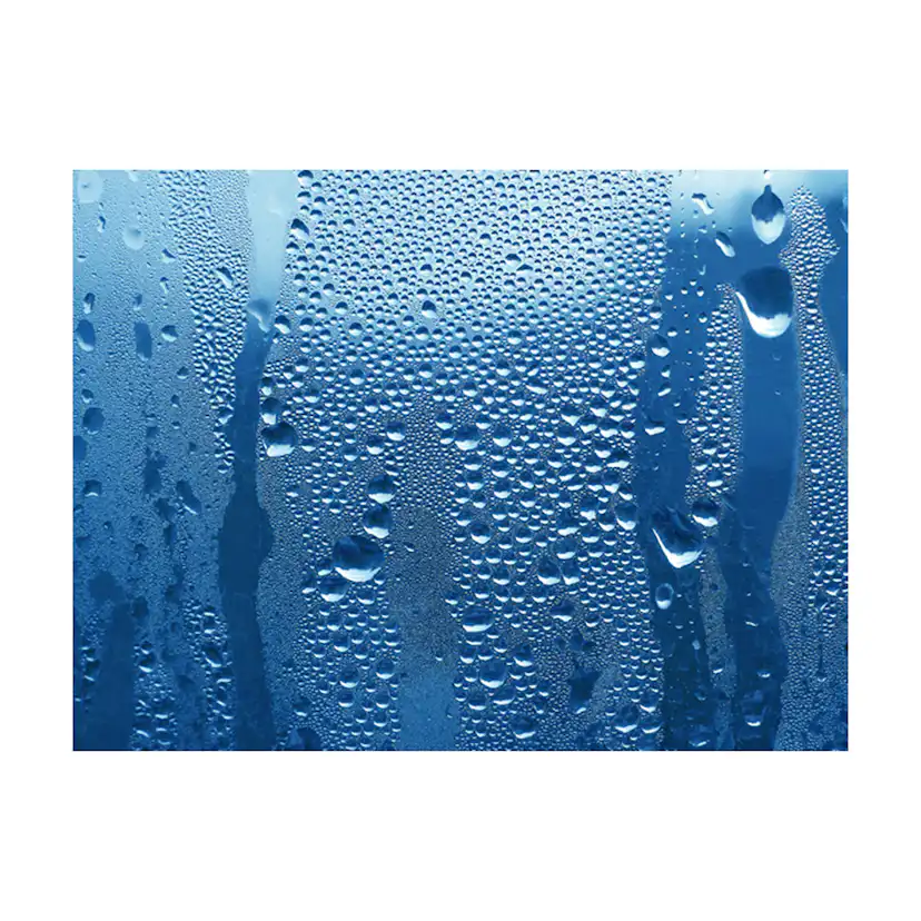 Fototapet Arkiio Vatten Droppar På Blått Glas